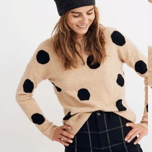 Madewell Dot Graystone Sweater Size S Heather Camel